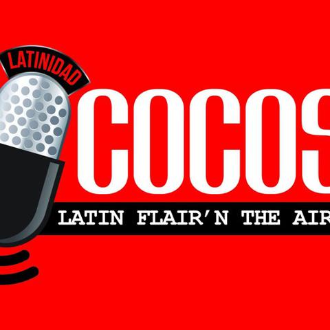 Coco&#039;s logo with microphone graphic on red background