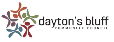 Dayton&#039;s Bluff Community Council wordmark log with graphic