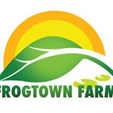Leaf graphic and text Frogtown Farm logo