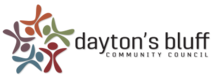 Dayton&#039;s Bluff Community Council wordmark log with graphic